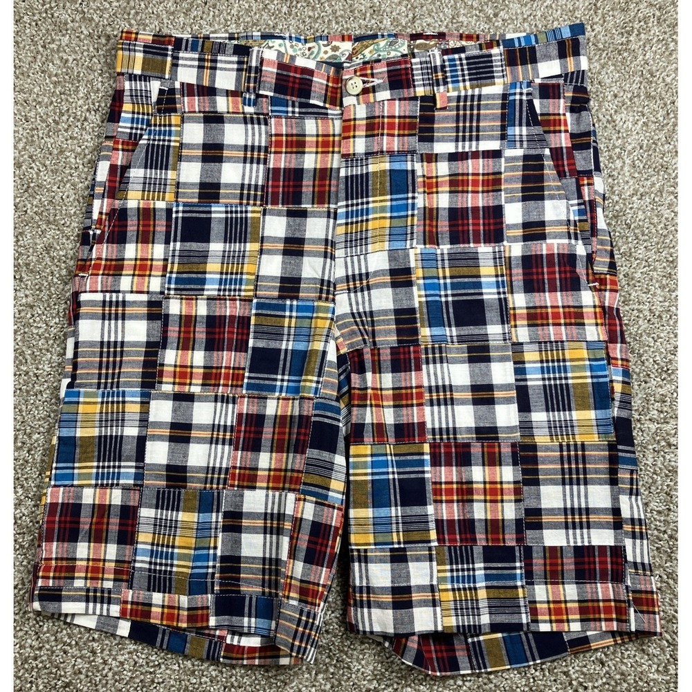 Berle Madras Plaid Patchwork Shorts Multicolor Men's Size 32 Casual Golf